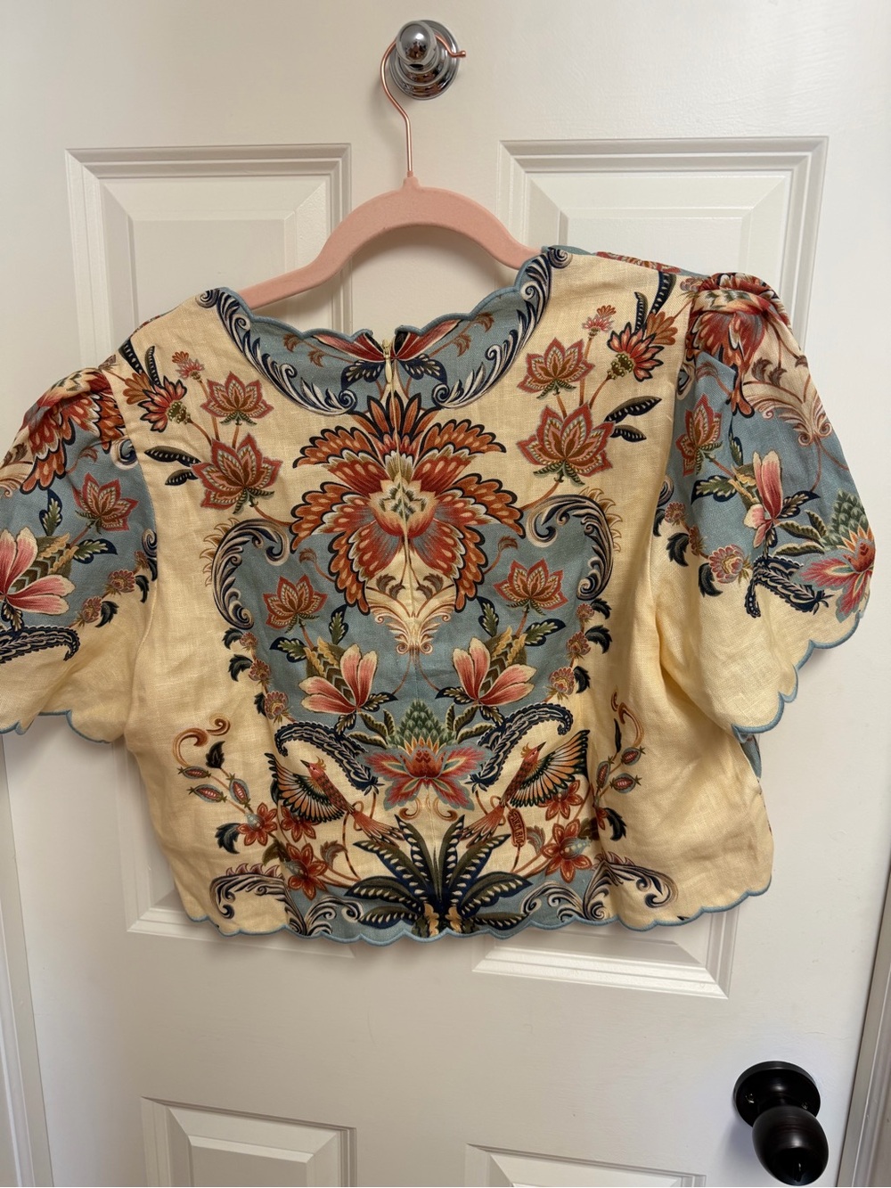 FARM Rio Butter Yellow Boho Beauty Top Size Large - Picture 7 of 9